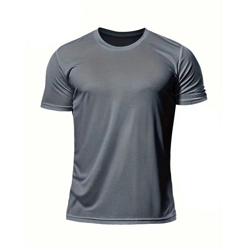Sport T Shirt Men Short Sleeve Fitness Tops Quick Dry Summer Training Workout Tights Jersey Gym Running T-Shirt Rashguard Men