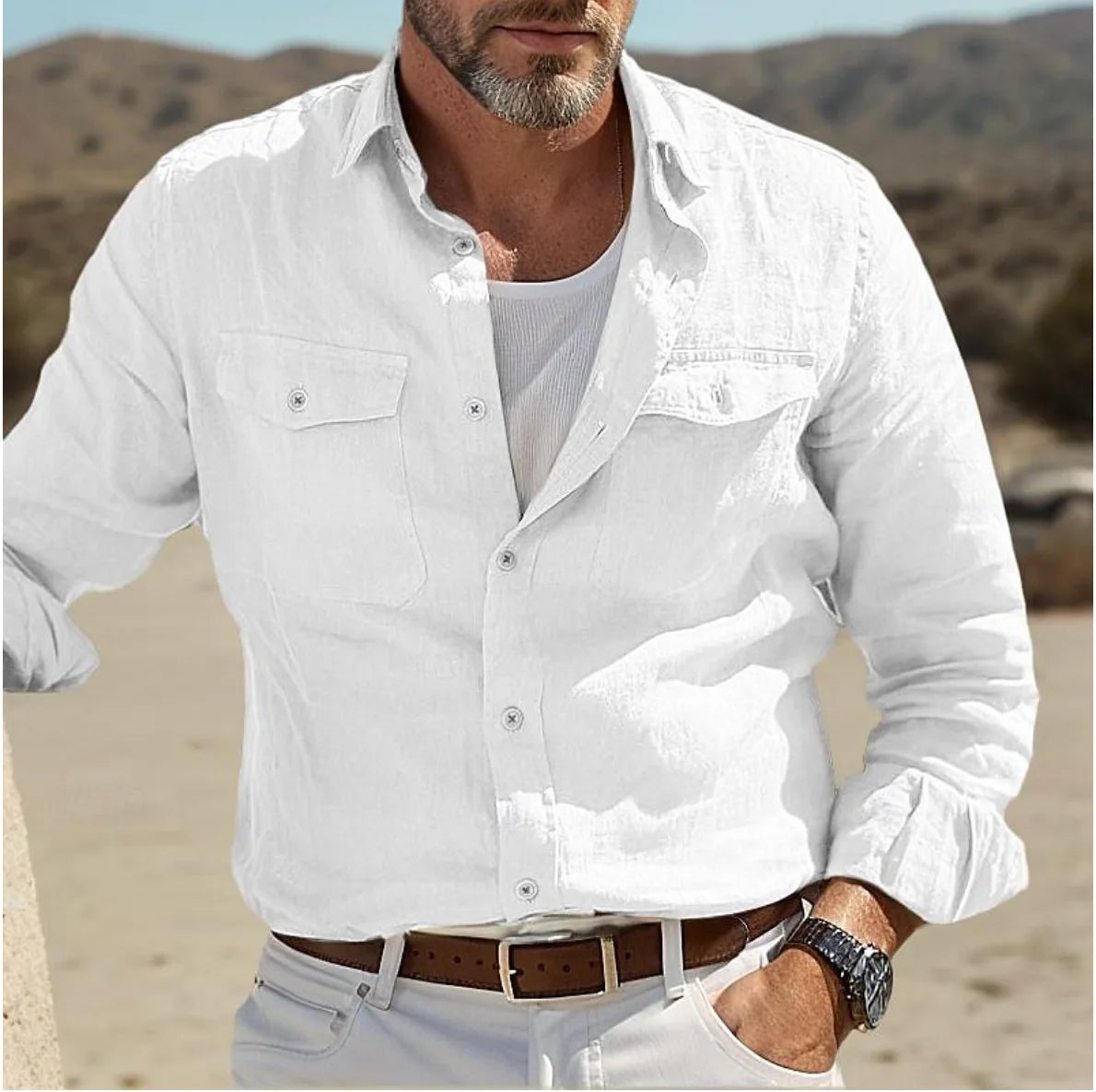 Men's Shirts Shirts for Man Men's Shirt Linen Shirt Shirts Men's Linen Shirt Men Shirt Man Business Gentleman Denim Shirts