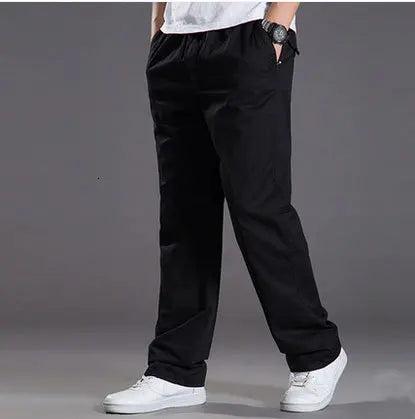 Mens casual Cargo Cotton pants men pocket loose Straight Pants Elastic Work Trousers Brand Fit Joggers Male Super Large Size 6XL