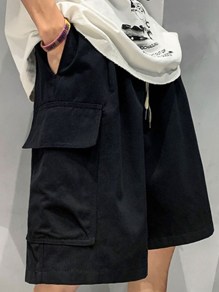 Mens Cargo Shorts Summer Army Green Cotton Shorts Men Loose Multi-Pocket Shorts Casual Trousers Men Clothing Y2k