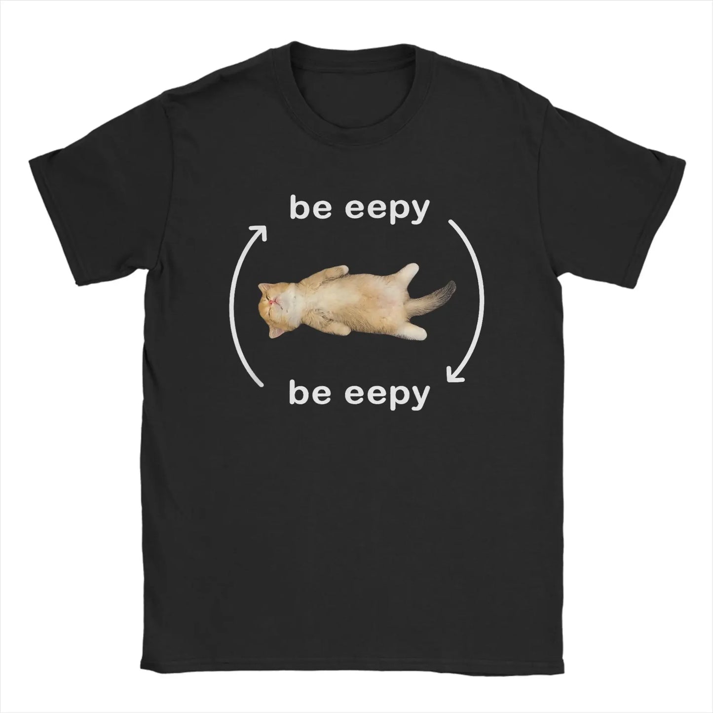 2025 T-Shirt Eepy Cat Sleepy Cat Meme Awesome Tee Shirt Short Sleeve T Shirts Round Neck Clothing Gift Idea Men and Women
