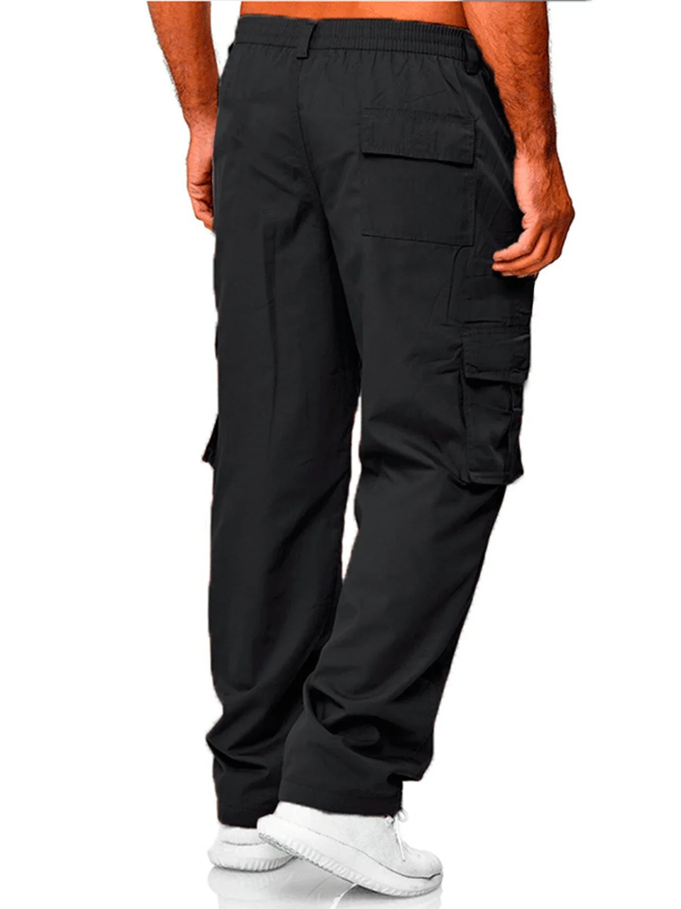 Men's Cargo Pants Sweatpants Outdoor Loose Straight Long Trousers Summer Casual Multi-Pocket Durable Workwear Male Trousers