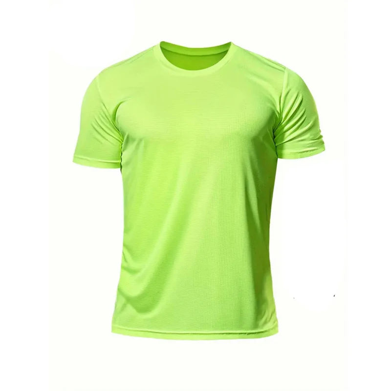 Sport T Shirt Men Short Sleeve Fitness Tops Quick Dry Summer Training Workout Tights Jersey Gym Running T-Shirt Rashguard Men