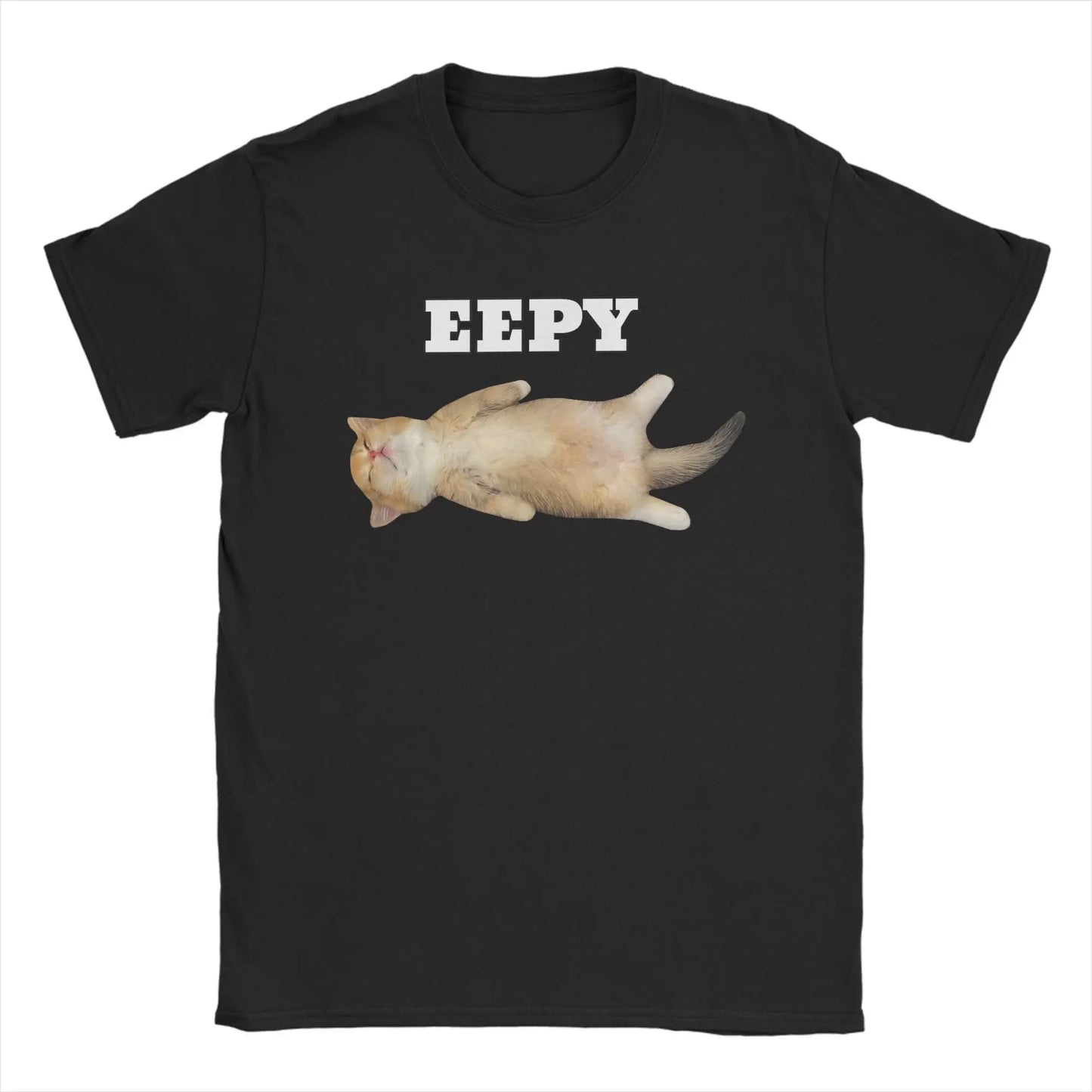 2025 T-Shirt Eepy Cat Sleepy Cat Meme Awesome Tee Shirt Short Sleeve T Shirts Round Neck Clothing Gift Idea Men and Women