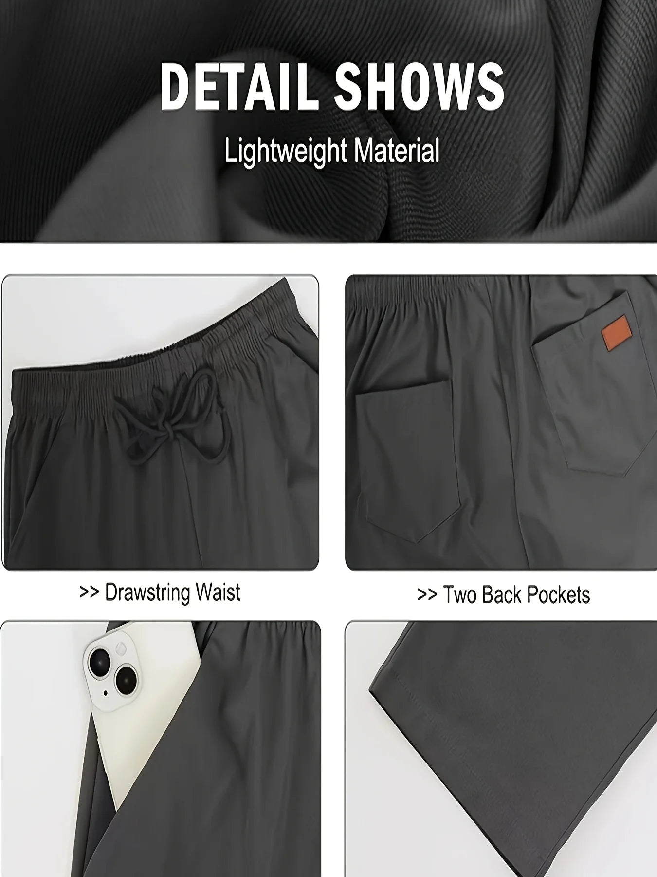 Mens Casual Jogger Pants Relaxed Fit Cargo Pants Drawstring Sweatpants Hiking Outdoor Twill Sport Pants