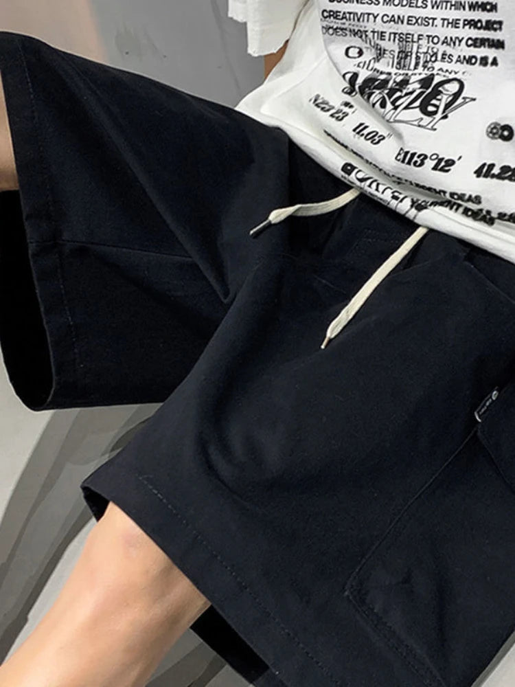 Mens Cargo Shorts Summer Army Green Cotton Shorts Men Loose Multi-Pocket Shorts Casual Trousers Men Clothing Y2k