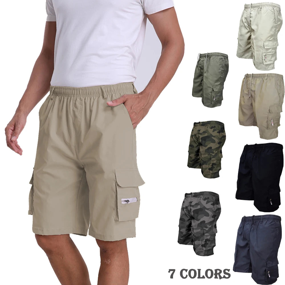 Fashion Men's Cargo Shorts Mens Tactical Pants Casual Big Pocket Sports Slacks Cargo Panels Trousers Plus Size for Male
