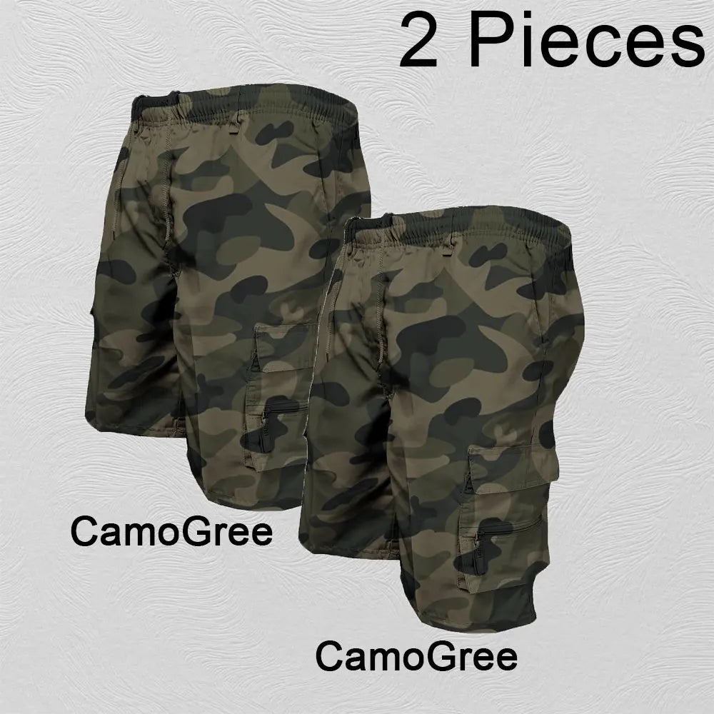 Fashion Men's Cargo Shorts Mens Tactical Pants Casual Big Pocket Sports Slacks Cargo Panels Trousers Plus Size for Male