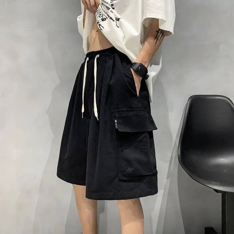 Mens Cargo Shorts Summer Army Green Cotton Shorts Men Loose Multi-Pocket Shorts Casual Trousers Men Clothing Y2k