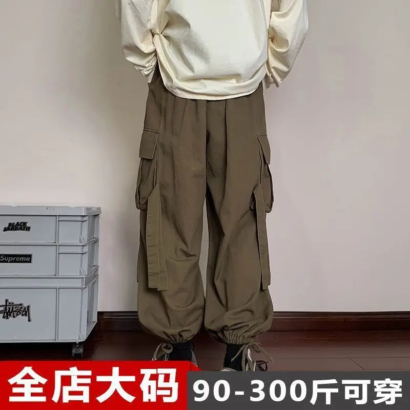 Mens Loose Fit Cargo Pants Hip Hop Streetwear Casual Sports Pants For All Seasons
