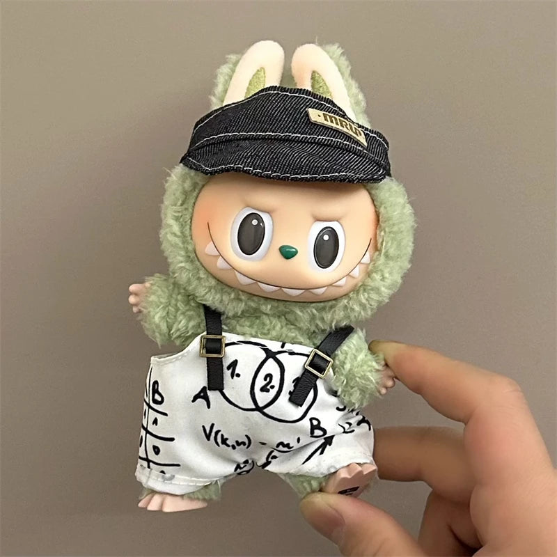 For 15/17cm Labubu V1 V2 Doll Clothing Fashion Hoodie and Pants Set Korean Idol Trendy DIY Doll Clothing Accessories Toy Gift